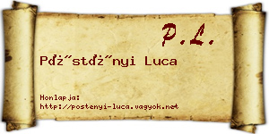 Pöstényi Luca névjegykártya